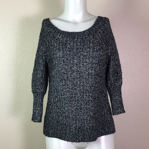 ALICE + OLIVIA BLACK & SILVER SWEATER - Picture 2 of 8